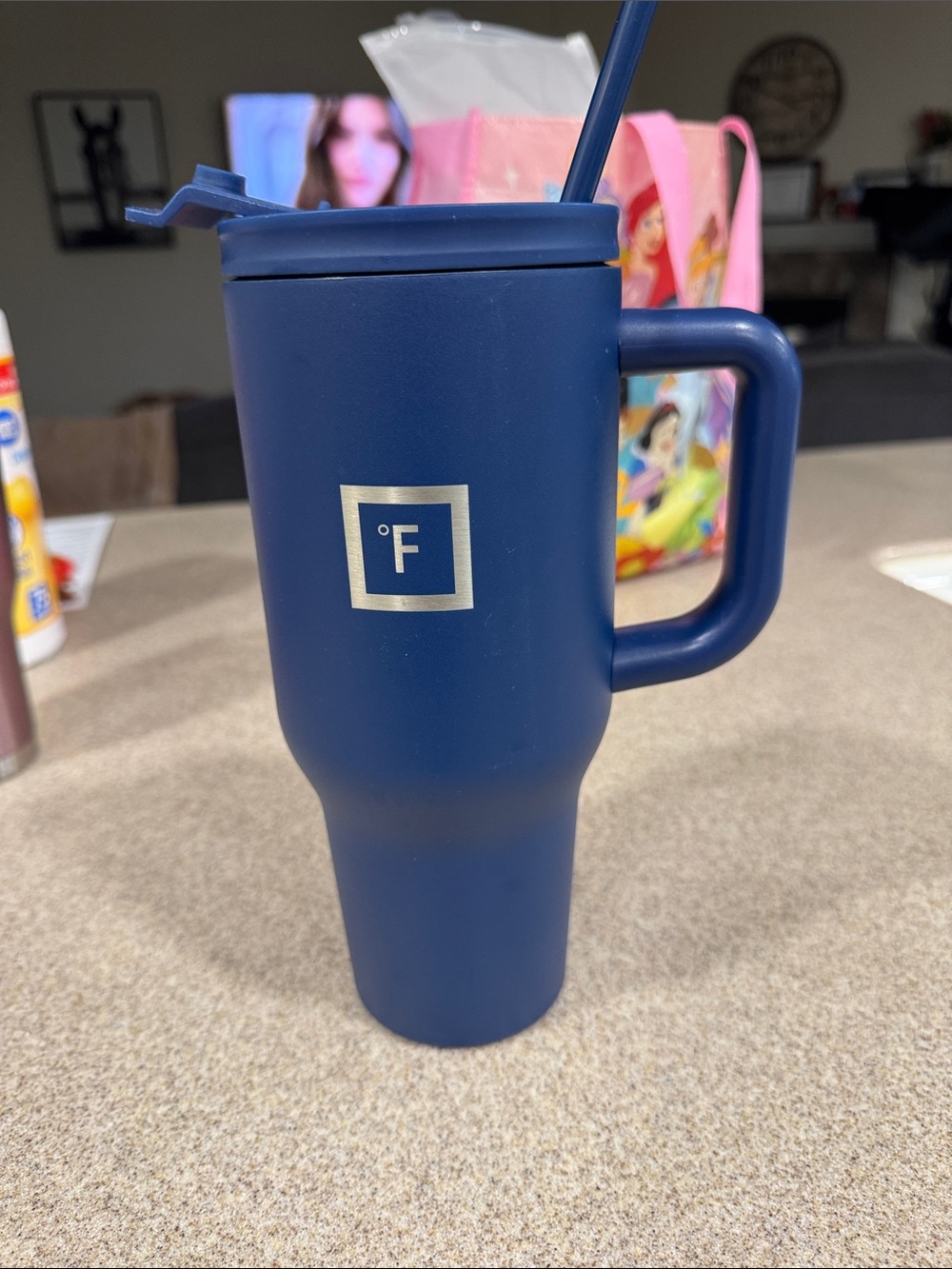 Iron Flask Matte Navy Blue Travel Tumbler with Handle